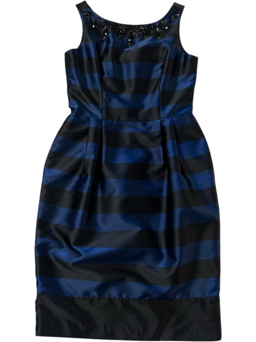 ELIZA J Iridescent Formal Blue Stripe Dress  Wedding Guest Embellished 📐8 - Picture 2 of 12